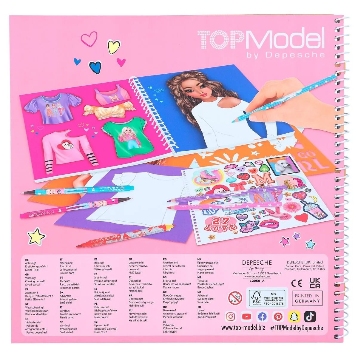 Depesche TOPModel T-Shirt Designer Malbuch