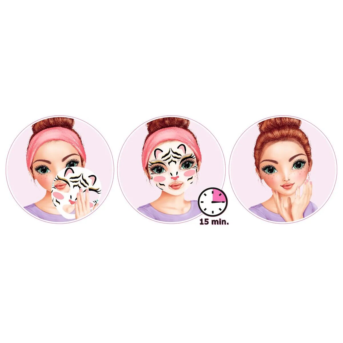 Depesche TOPModel Tuchmaske Tier BEAUTY and ME, 1 Stück, 3-fach sortiert