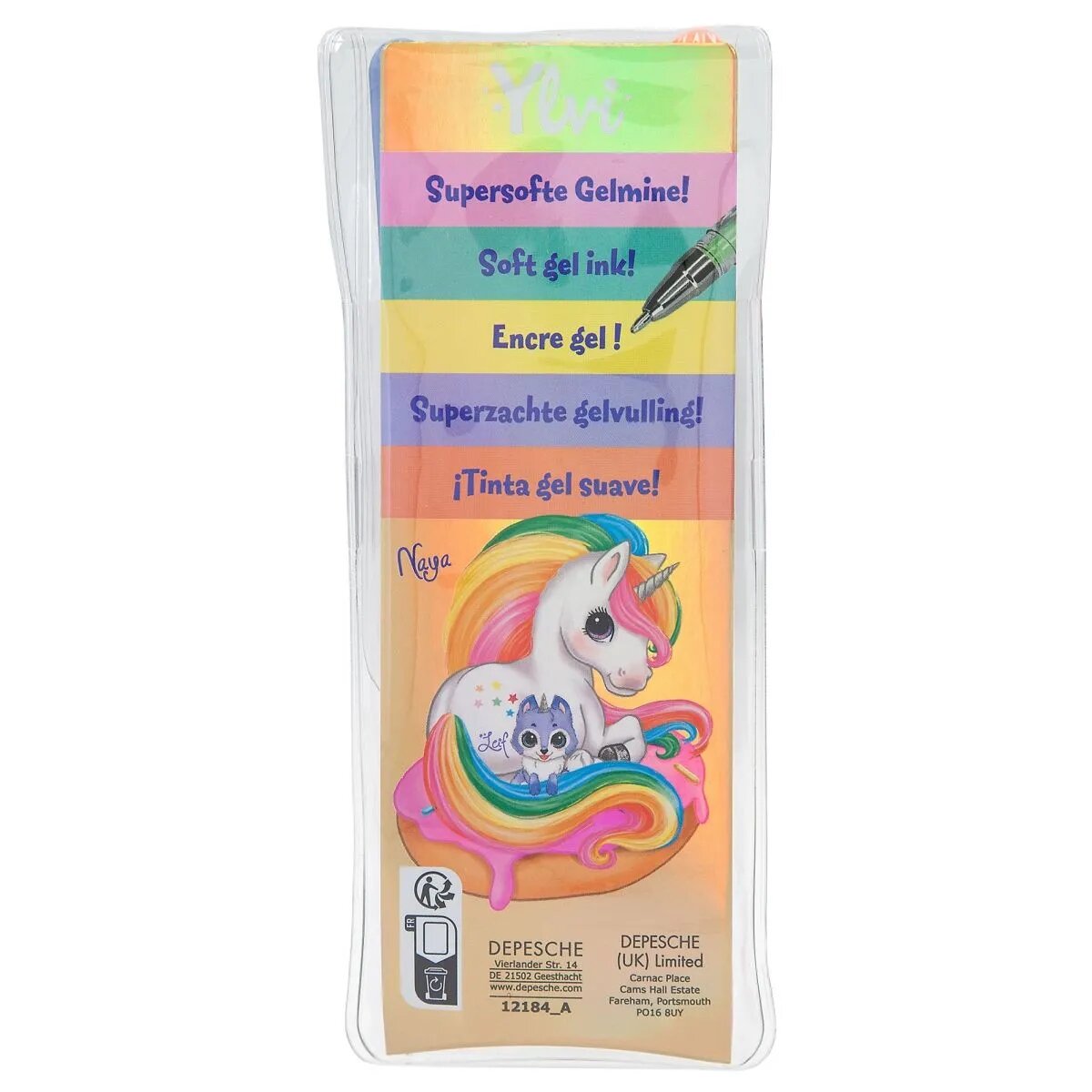 Depesche Ylvi Gelstifte-Set in 5 Regenbogenfarben