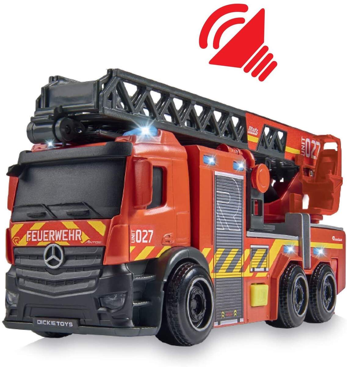 Dickie Toys Feuerwehrauto mit Drehleiter, Licht und Sound