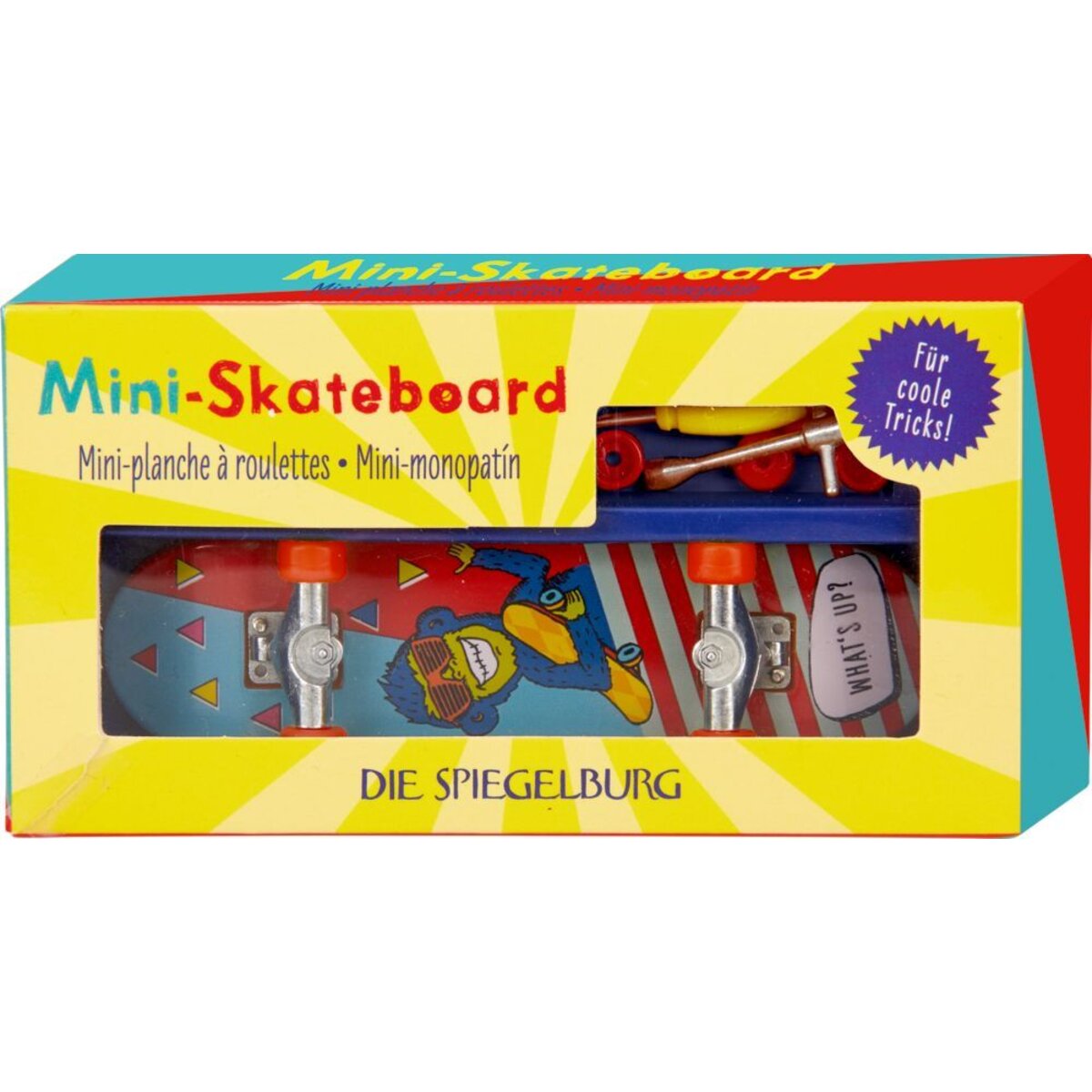 Die Spiegelburg Mini-Skateboard - Bunte Geschenke, 1 Stück, 2-fach sortiert