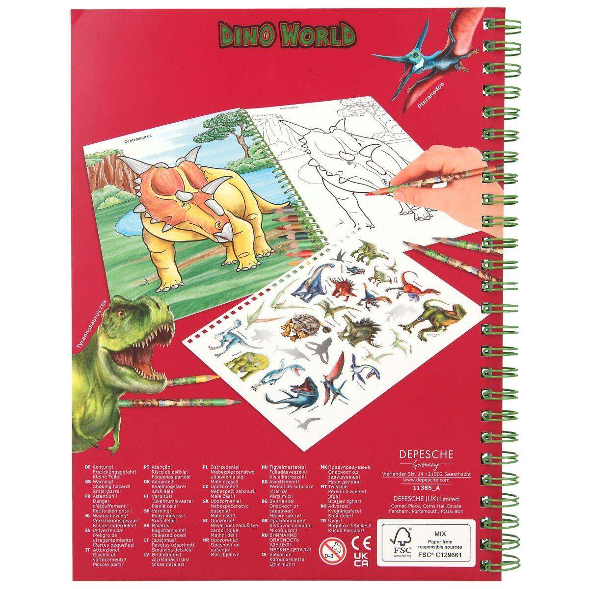 Dino World Malbuch mit Buntstiften Dino World
