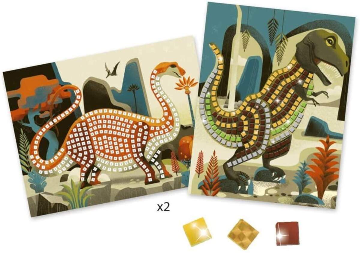 Djeco Mosaike: Metallische Dinosaurier