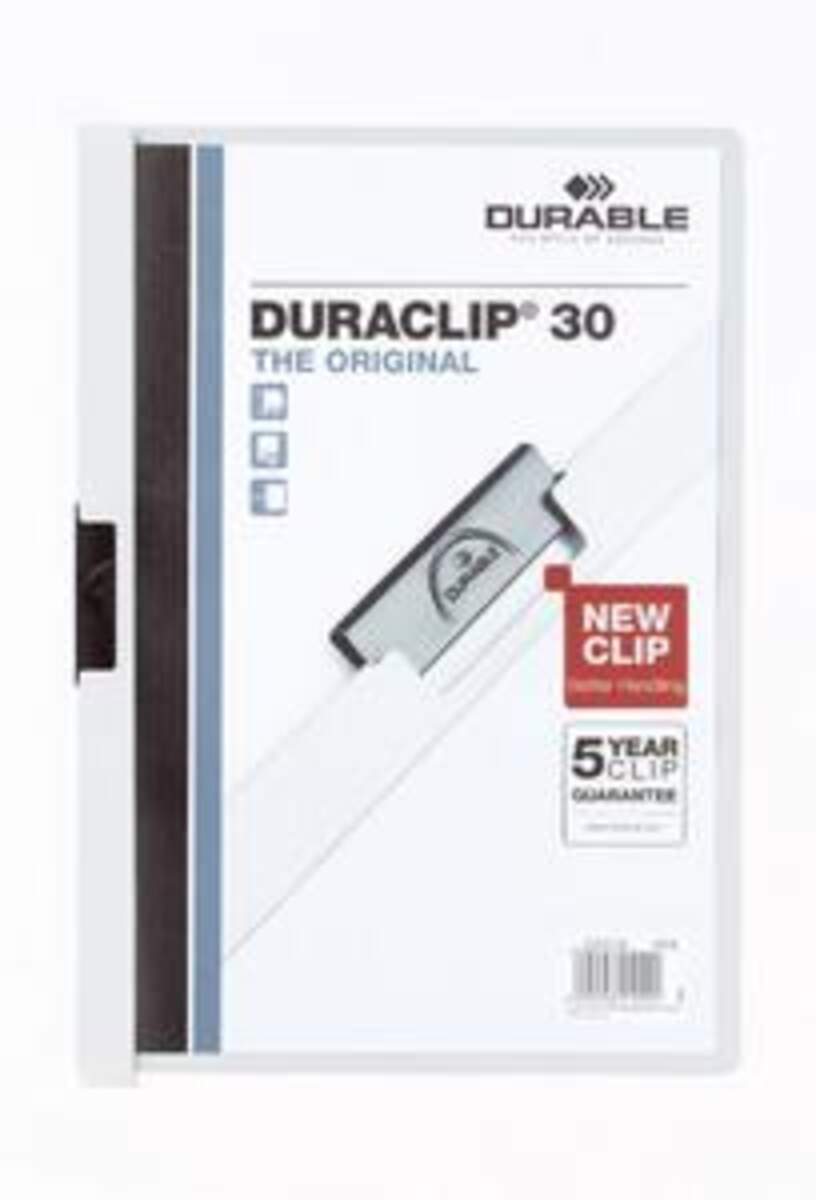 Durable Klemm-Mappe DURACLIP® 30, weiß