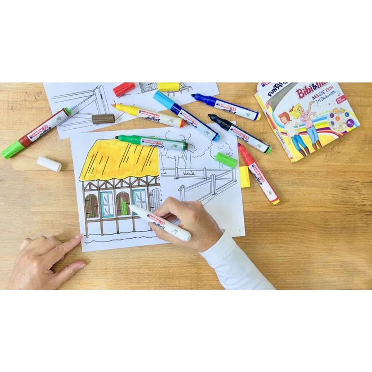 edding 13 Bibi & Tina FUNTASTIC MAGIC FUN Kinderfasermaler, 8er-Set