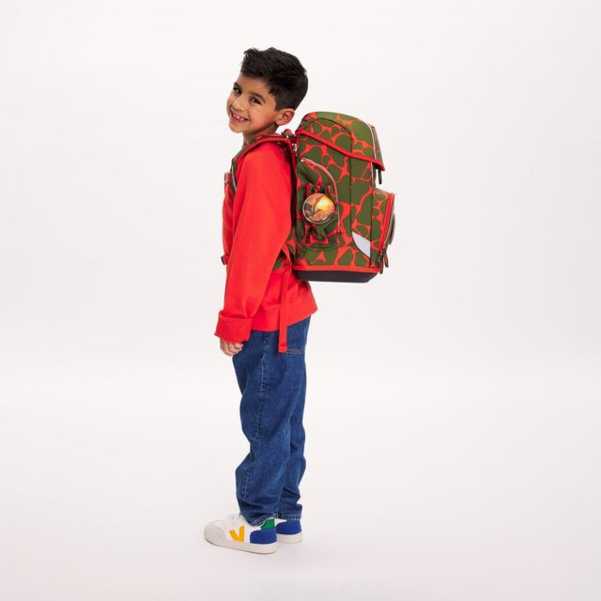 ergobag CUBO Light Schulrucksack-Set FeuerspeiBär LUMI Edition