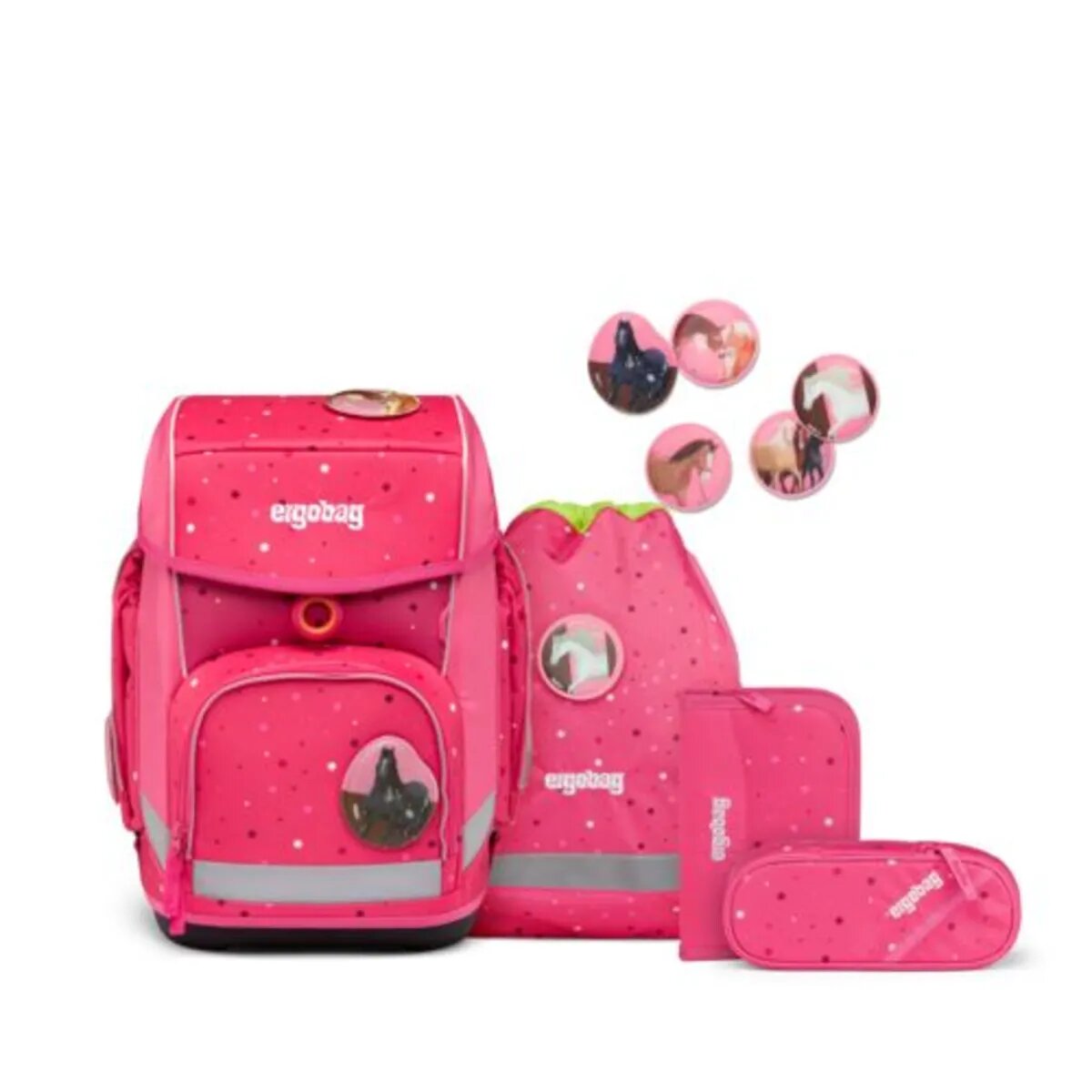ergobag CUBO MAIN Schulrucksack-Set Urlaub auf dem ReitBärhof, 5-teilig