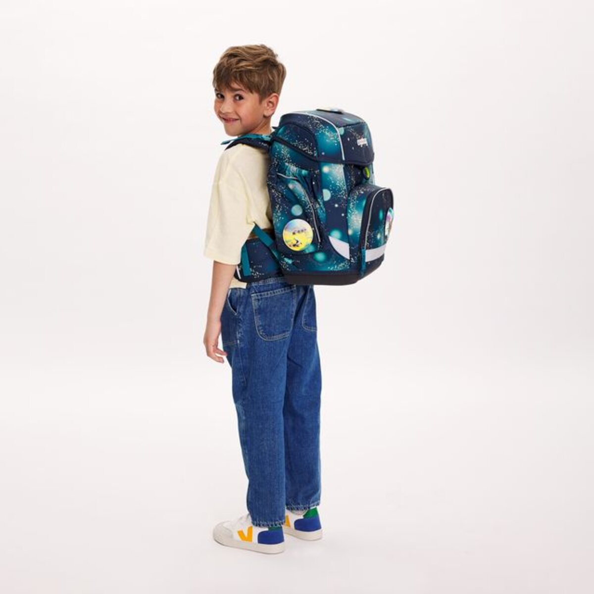 ergobag CUBO Schulrucksack-Set RaumfahrBär GALAXY GLOW, 5-teilig