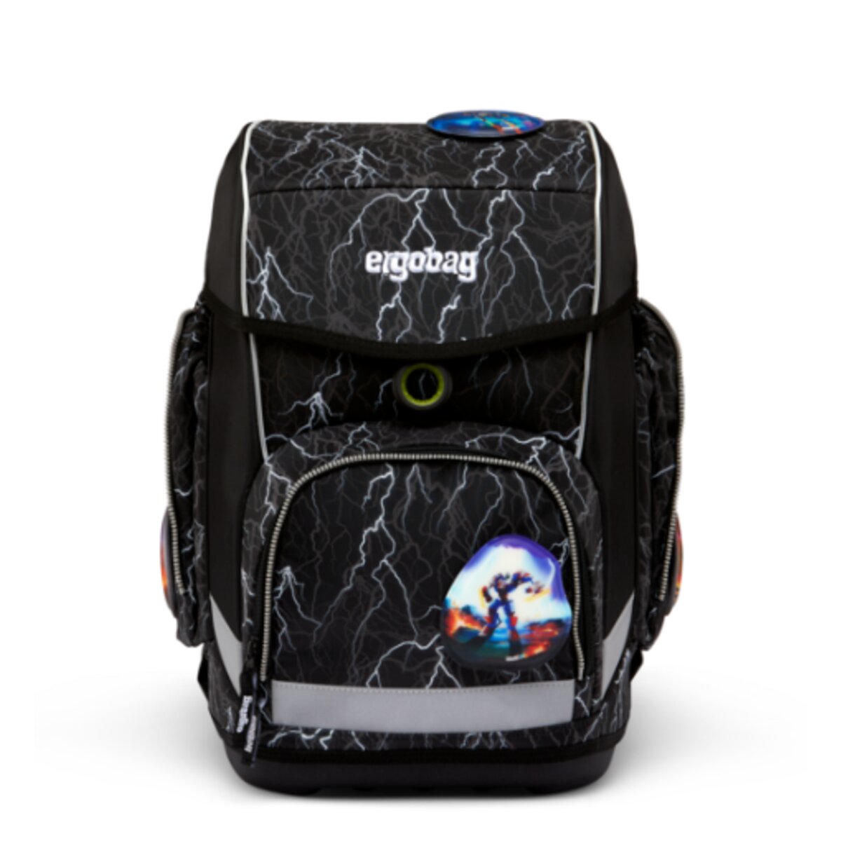 ergobag CUBO Schulrucksack-Set REFLEX GLOW Super ReflektBär, 5-teilig
