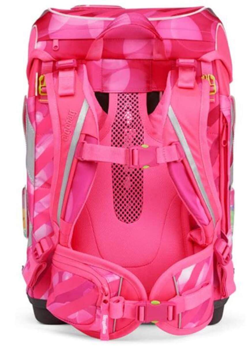 ergobag CUBO Set KuntBärbuntes Einhorn Neo Edition, ergonomischer Schulrucksack, Set 5-teilig