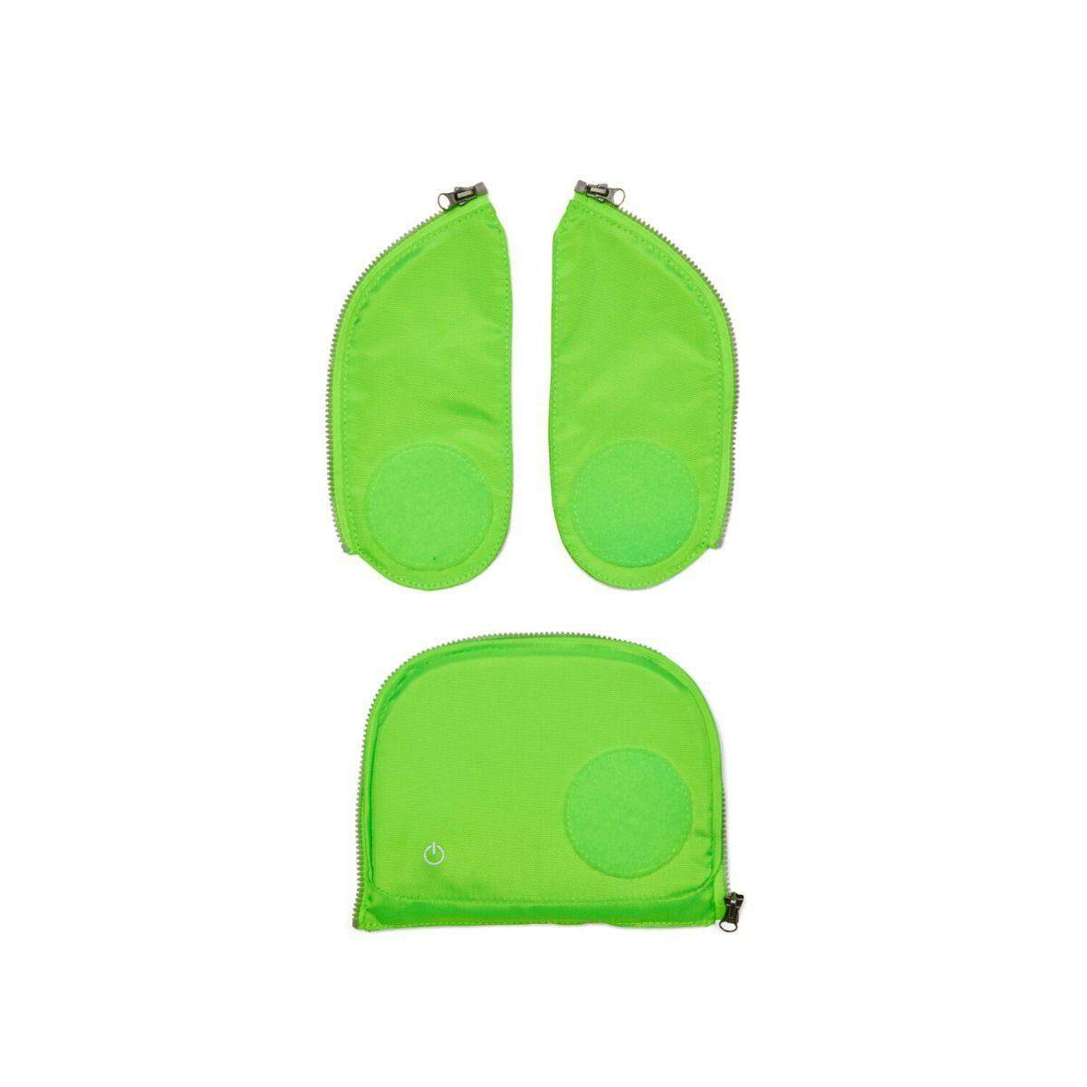 ergobag LED Sicherheitsset Grün Fluoreszierende Zip-Flächen 3-teilig