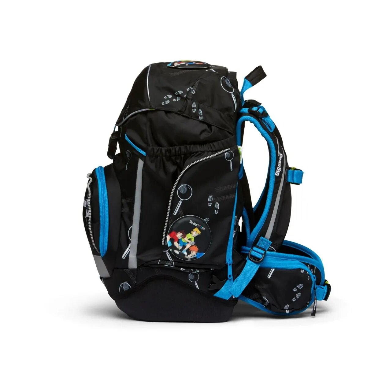 ergobag PACK Schulrucksack-Set Bärdektiv Special Edition - die drei ???, 8-teilig