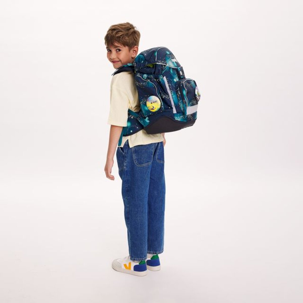 ergobag PACK Schulrucksack-Set RaumfahrBär GALAXY GLOW, 6-teilig