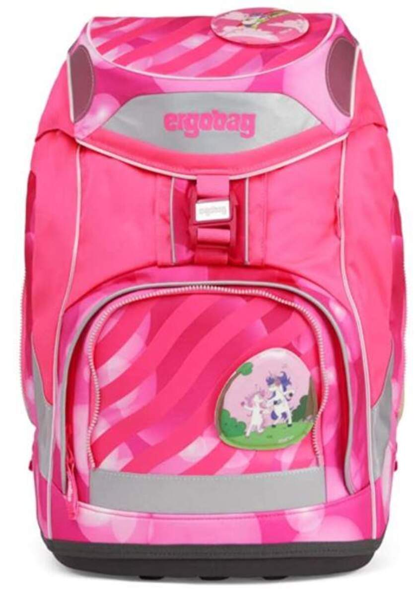 ergobag PACK Set KuntBärbuntes Einhorn Neo Edition, ergonomischer Schulrucksack, Set 6-teilig
