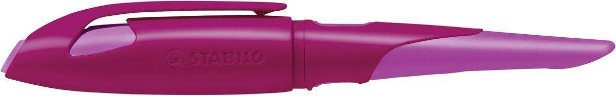 Ergonomischer Schulfüller für Rechtshänder mit Anfänger-Feder A - STABILO EASYbirdy in beere/pink - Einzelstift - inklusive Patrone - Schreibfarbe blau (löschbar)