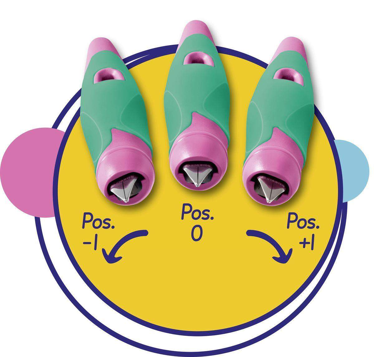 Ergonomischer Schulfüller für Rechtshänder mit Anfänger-Feder A - STABILO EASYbirdy Pastel Edition in blau/hellblau - Einzelstift - inklusive Patrone - Schreibfarbe blau (löschbar)