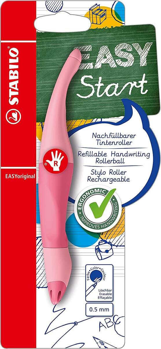Ergonomischer Tintenroller für Rechtshänder - STABILO EASYoriginal Pastel in rosiges Rouge