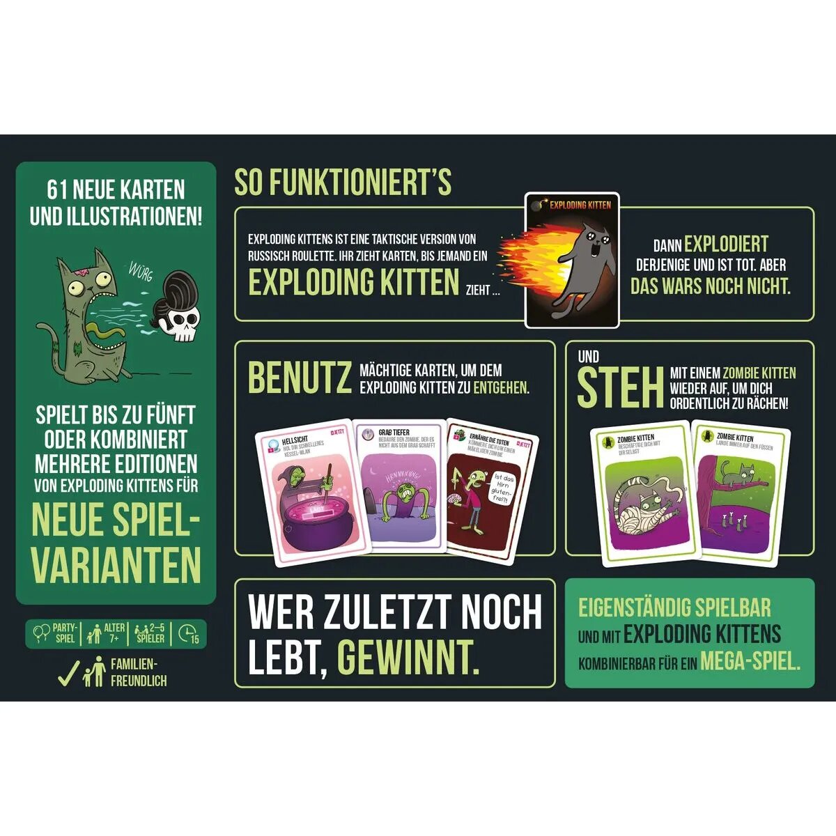 Asmodee Exploding Kittens Zombie Kittens