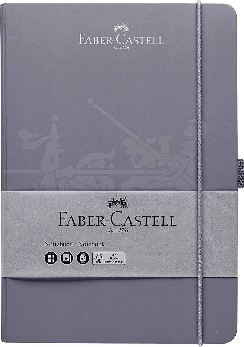 Faber-Castell - Notizbuch DIN A5, 145 x 210 mm, Papierqualität 100g/qm - FSC-Mix, dapple gray