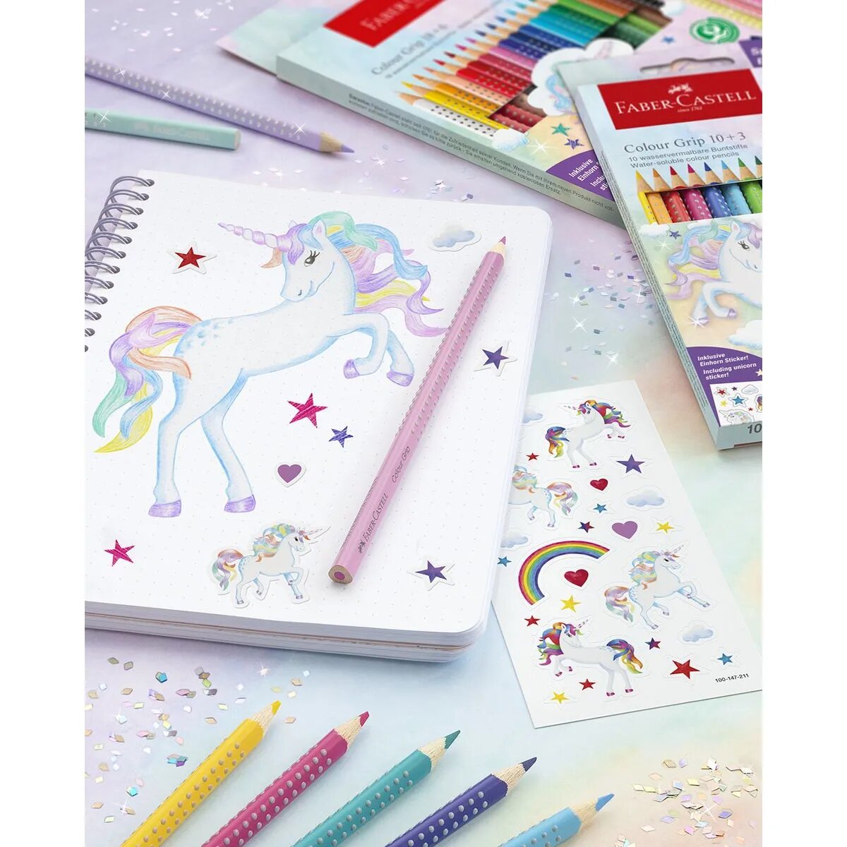 Faber-Castell Buntstifte Colour Grip Einhorn 10+3