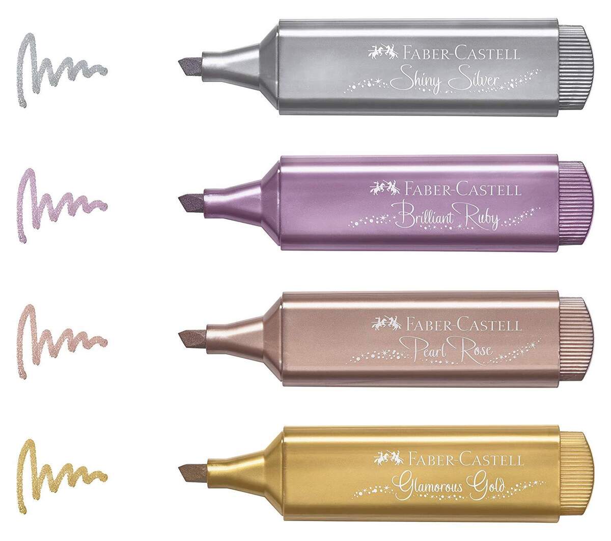 Faber-Castell Textmarker 46 Metallic, 4 Stück im Etui