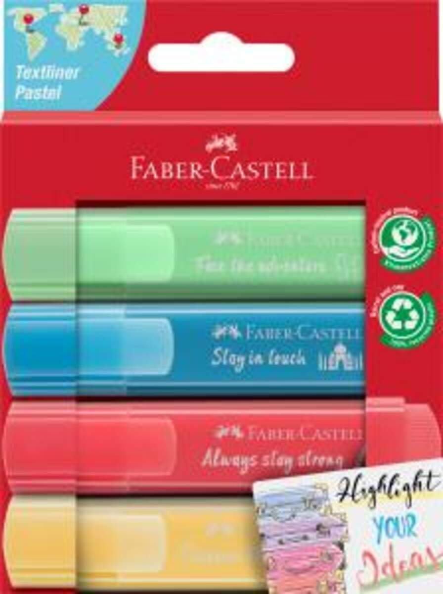 Faber-Castell Textmarker TL 46 Pastell Promo 4er Kartonetui