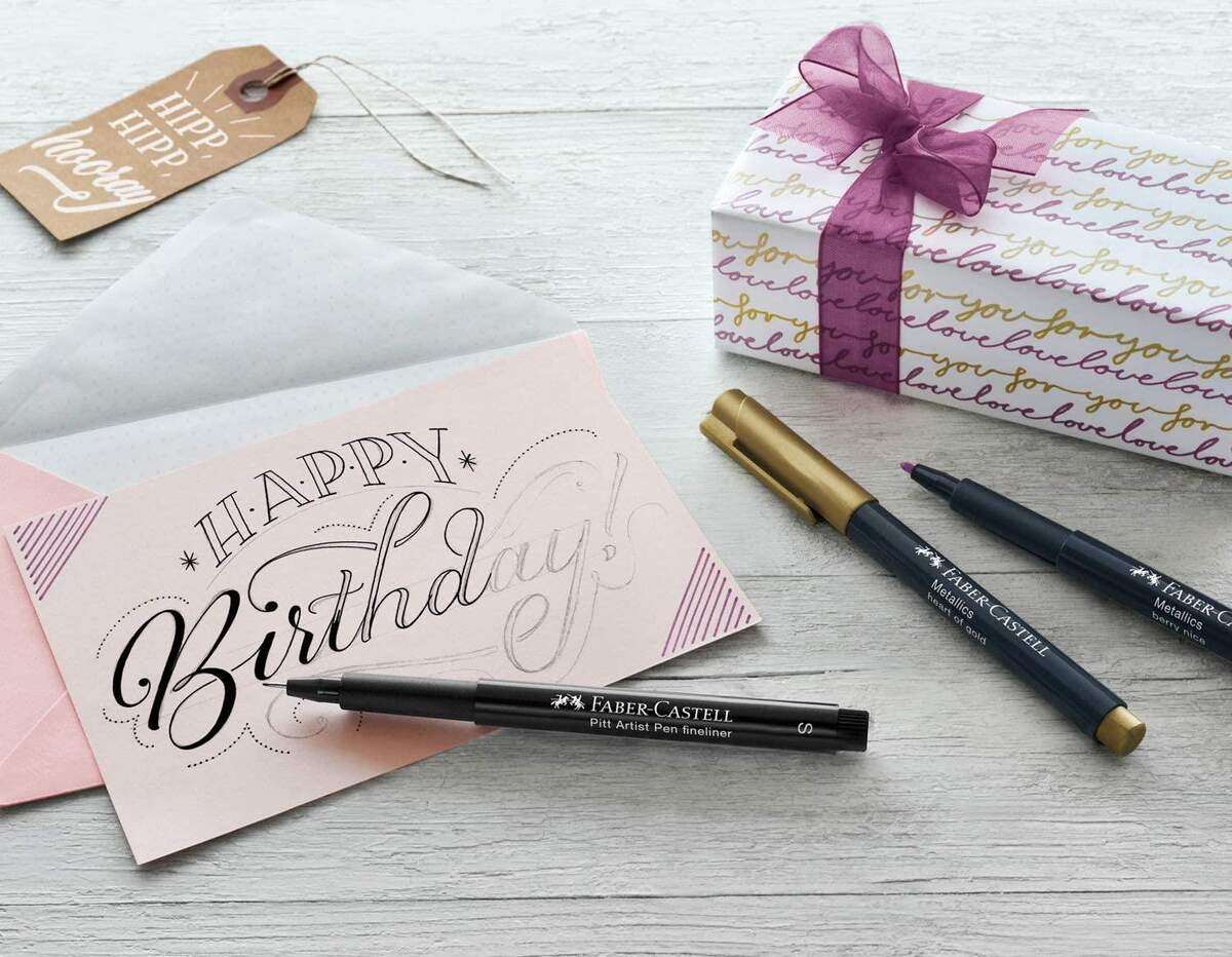 Faber-Castell Tuschestift Pitt Artist Pen Hand Lettering Set, 12 teilig