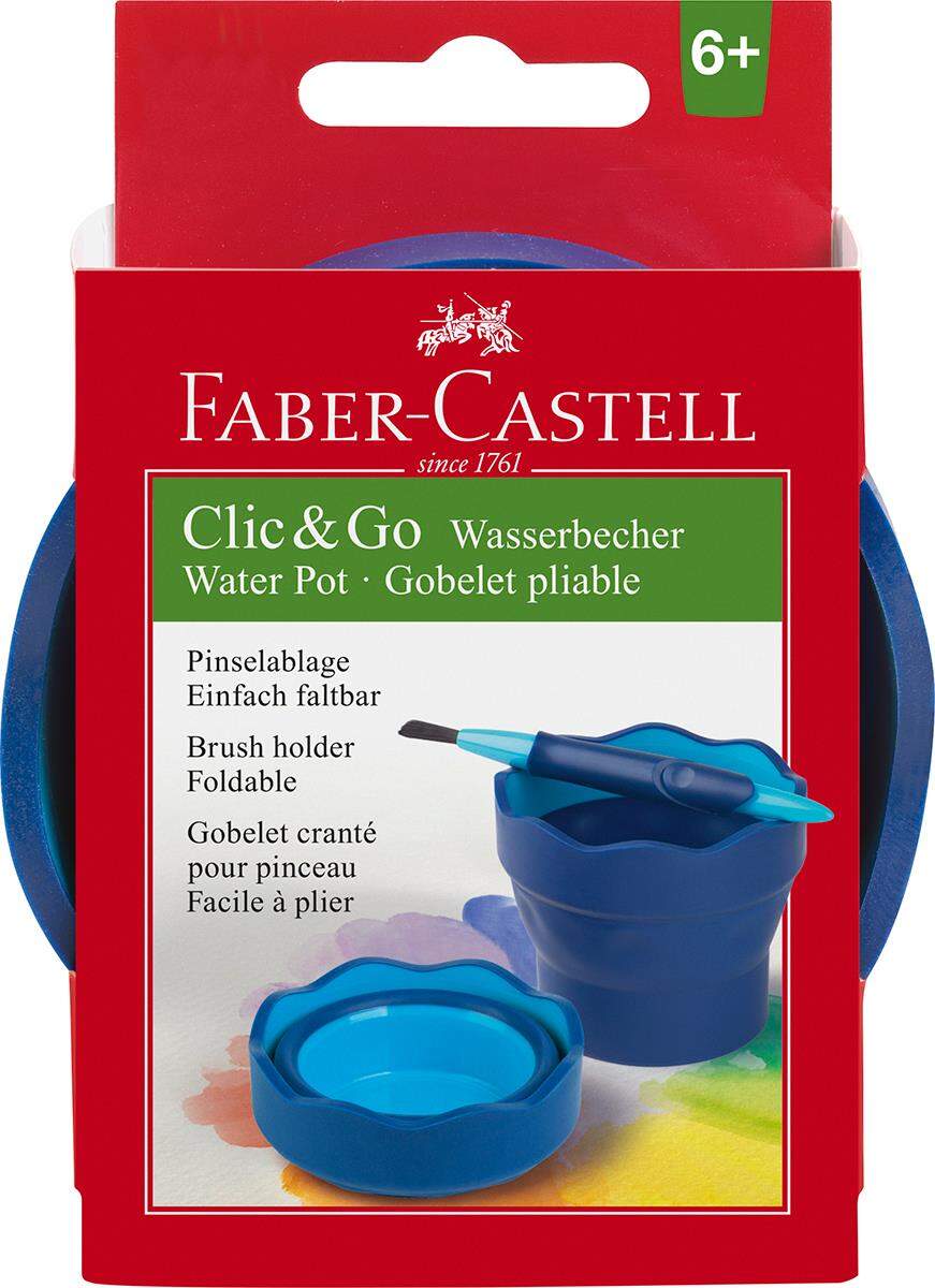 Faber-Castell Wasserbecher Clic&Go, blau