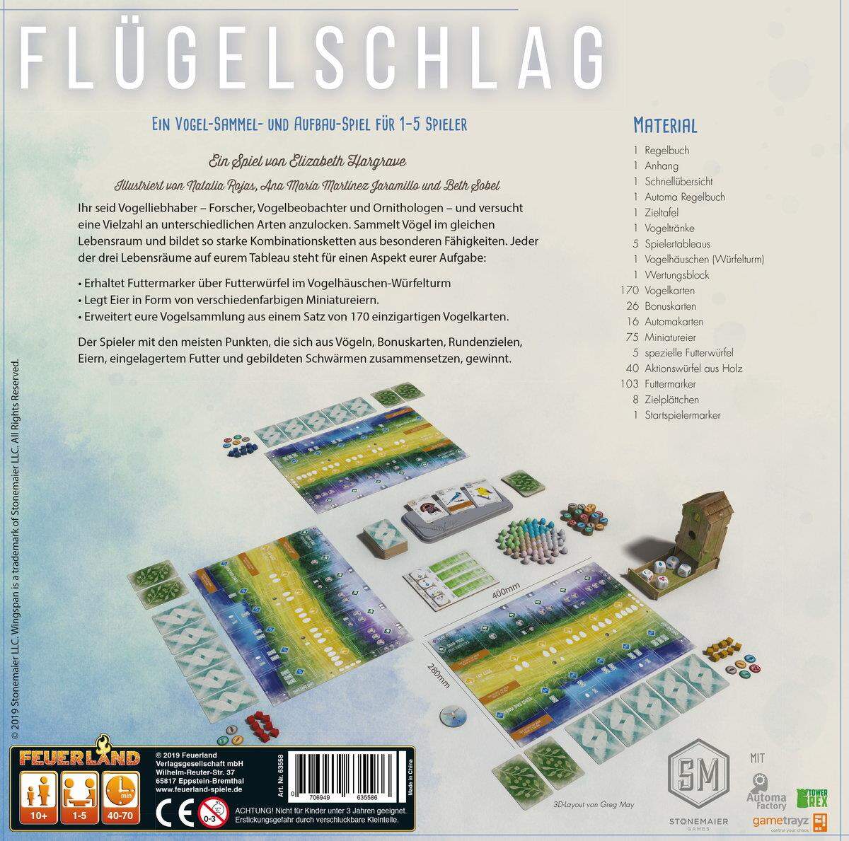 Feuerland Spiele Flügelschlag, Kennerspiel des Jahres 2019