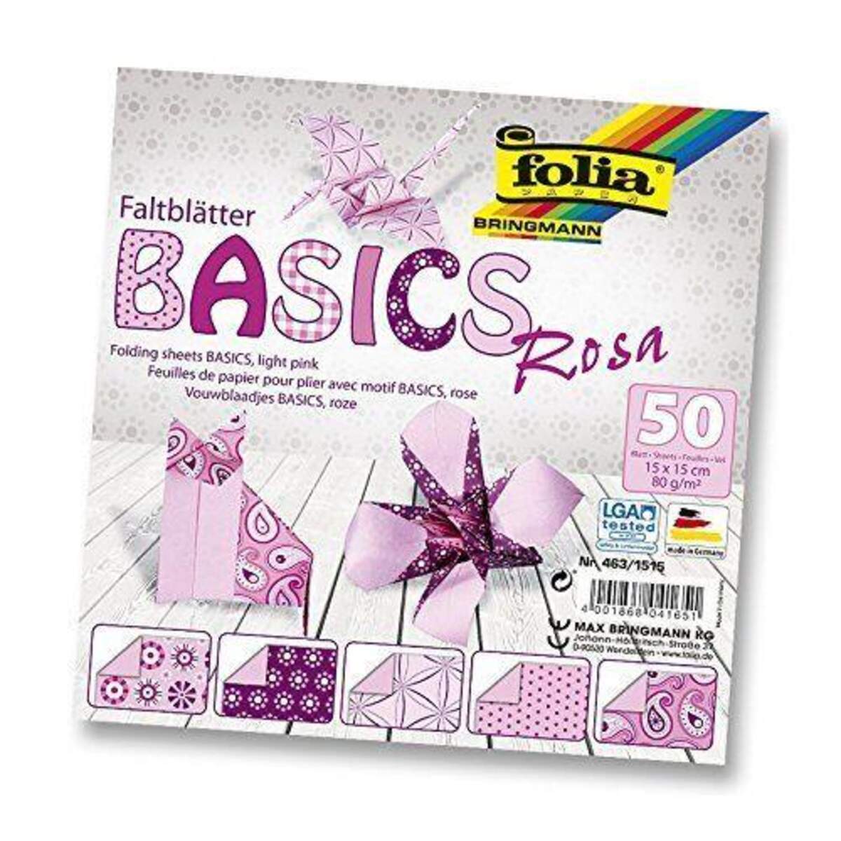 Folia Faltblätter Basics rosa, 50 Blatt