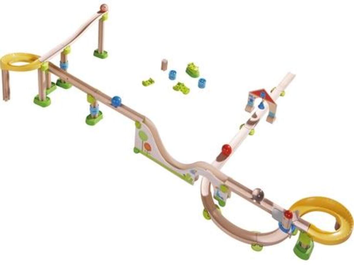 HABA 300851 Kugelbahn Kullerbü Ergänzungsset Geraden und Kurven