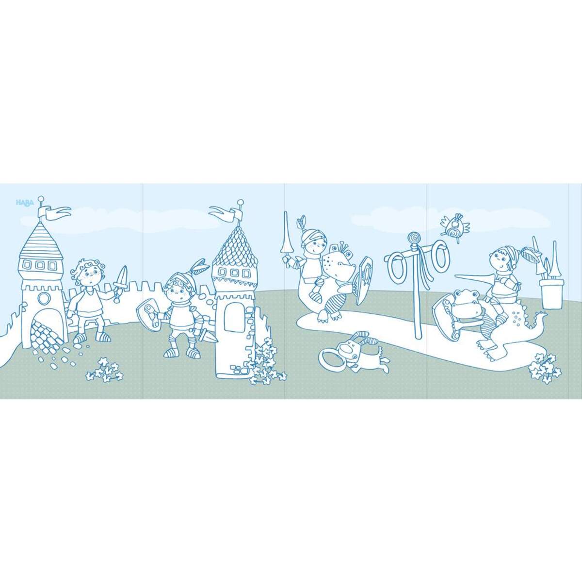 HABA 304455 Kreativ Kids Ausklapp-Poster-Malbuch Ritter