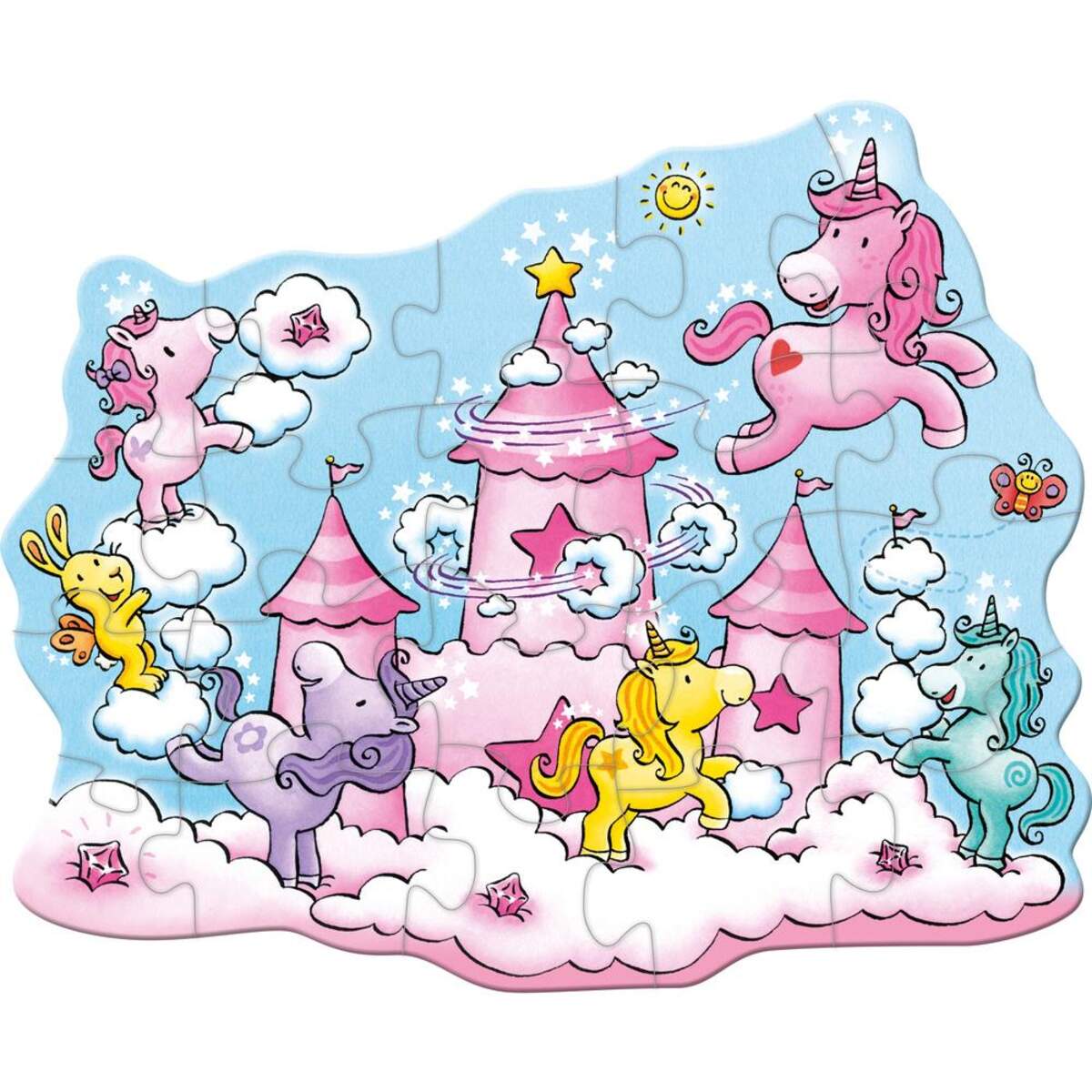 HABA 305467 Puzzle Einhorn Glitzerglück: Wolkenpuzzelei