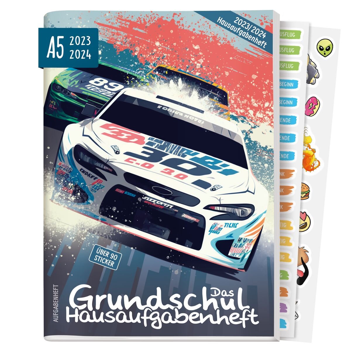 Häfft Verlag Grundschul-Hausaufgabenheft mit Stickerbogen A5, 23/24, 1 Stück, 3-fach sortiert