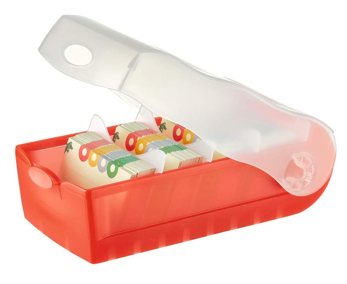 HAN Karteibox Croco A8, transluzent rot