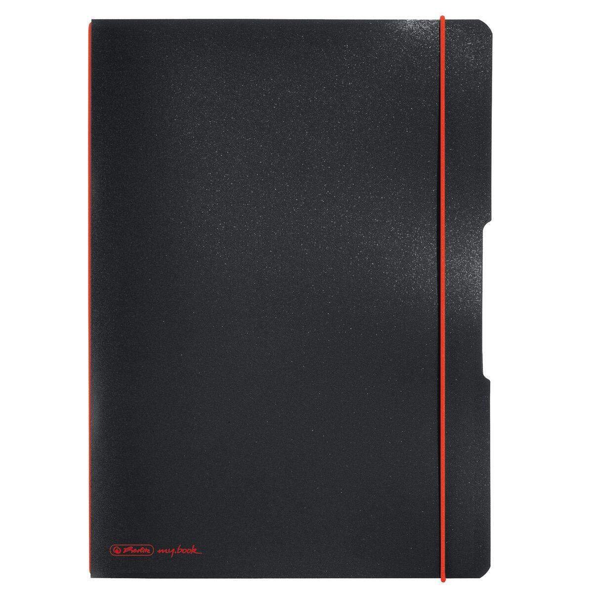 Herlitz Notizheft PP A4 Flex schwarz kariert liniert