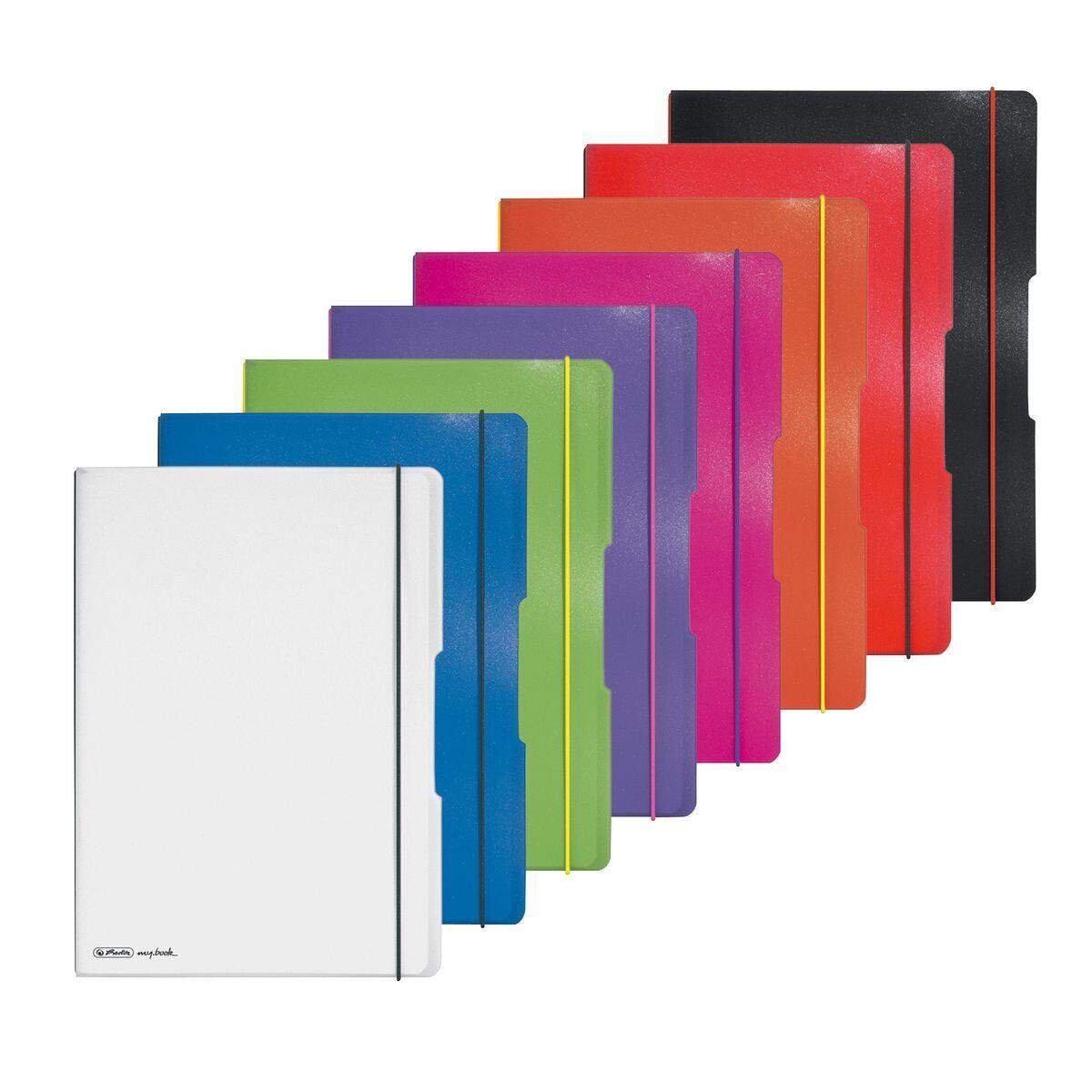 Herlitz Notizheft PP A4 Flex schwarz kariert liniert