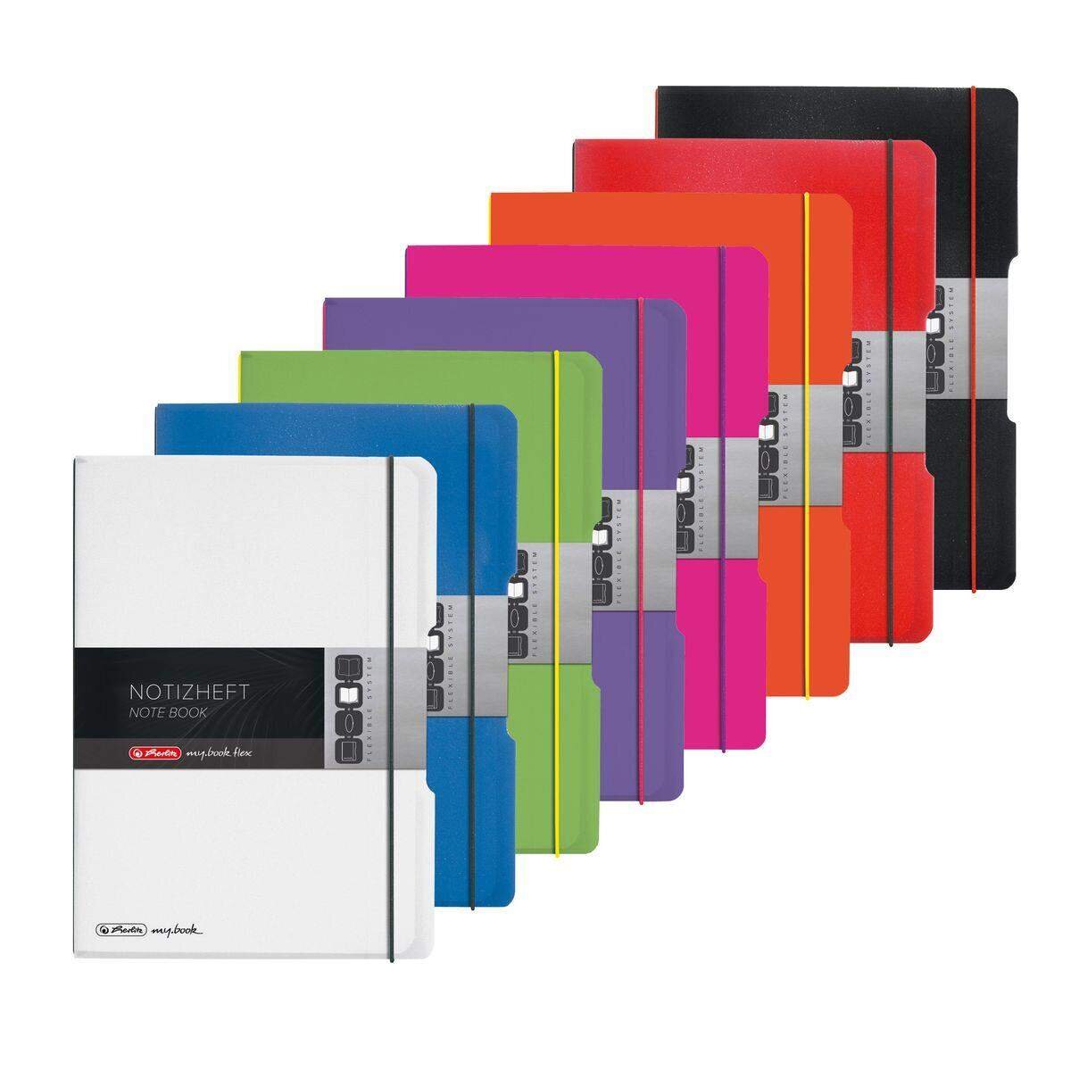 Herlitz Notizheft PP A4 Flex schwarz kariert liniert
