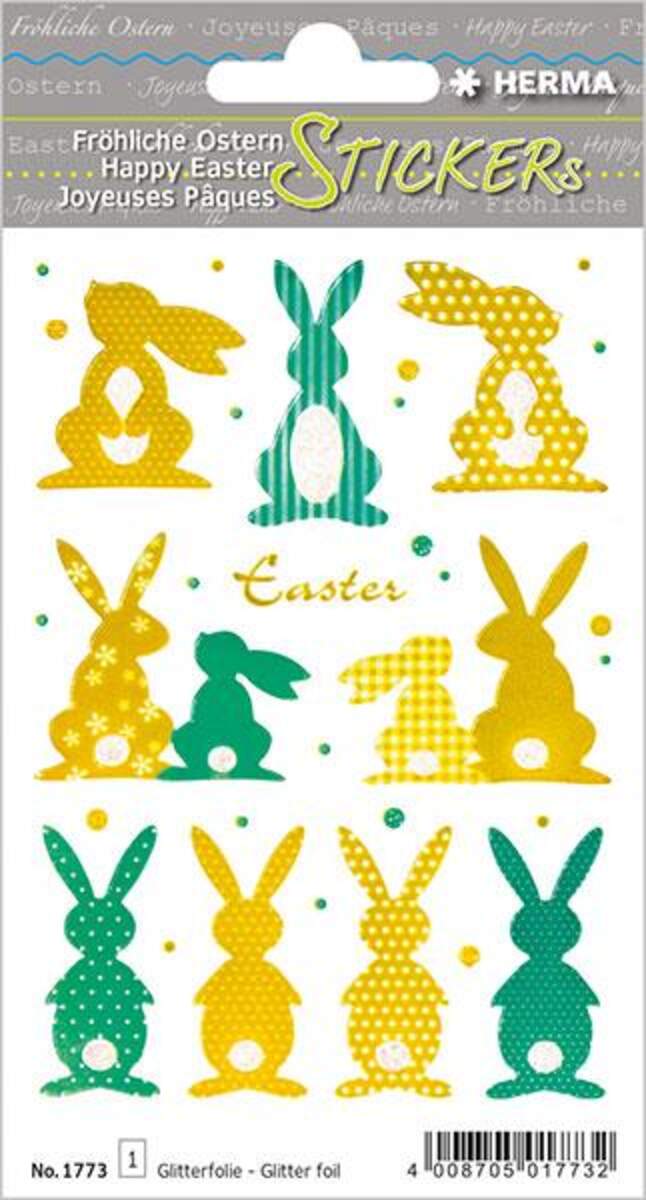 HERMA 1773 Ostersticker MAGIC Goldhasen