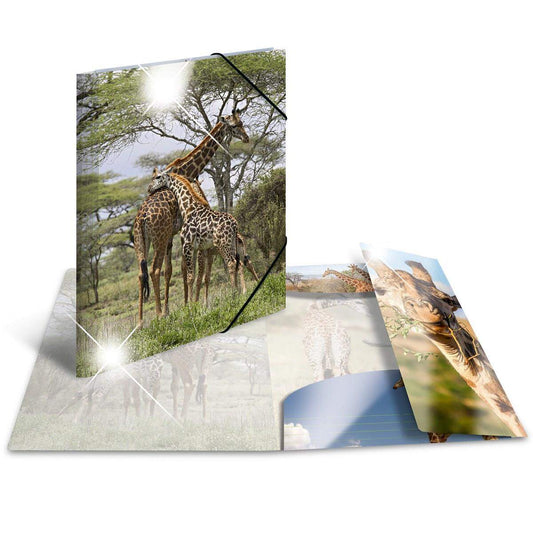 HERMA 19332 Sammelmappe Glossy Tiere A3 PP Giraffe