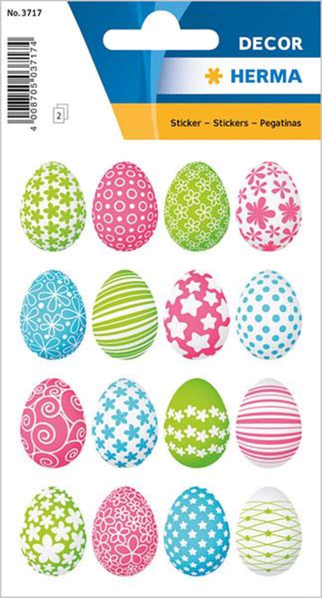 HERMA 3717 Ostersticker DECOR bunte Ostereier