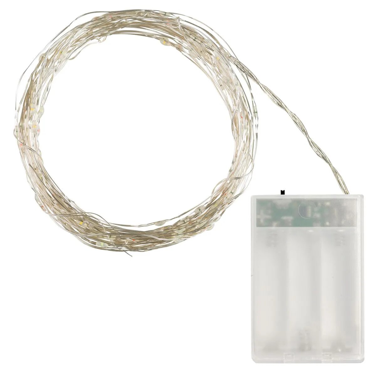 Idena 20er LED Micro-Lichterkette, warmweiß, für innen, batterieb., Timer
