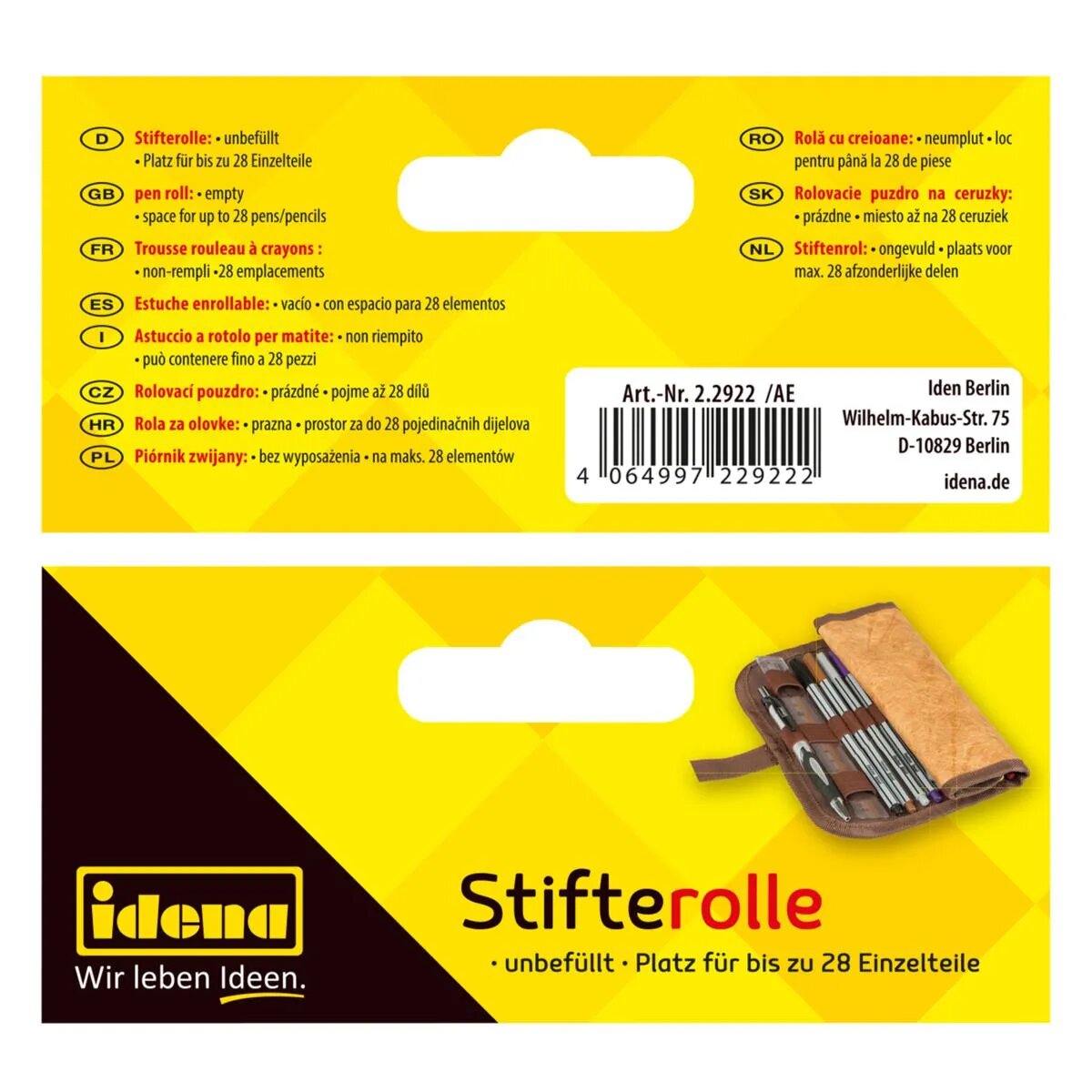 Idena 22922 Stifterolle, unbefüllt, für bis zu 28 Einzelteile