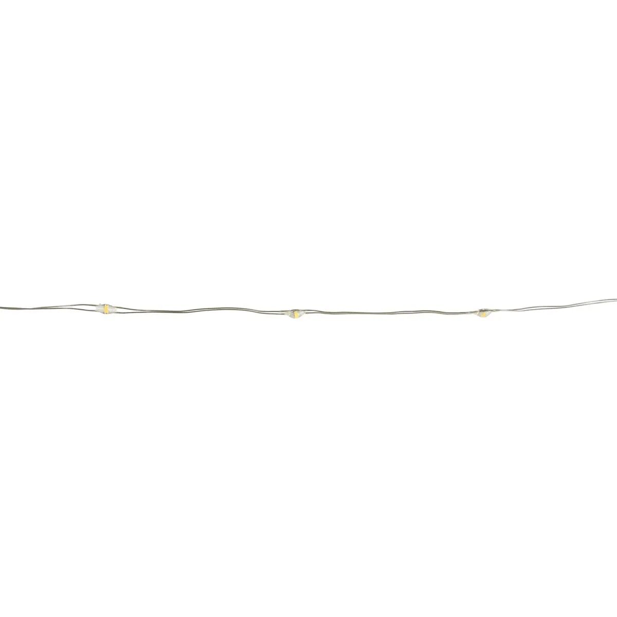 Idena 30er LED Micro-Lichterkette, warmweiß, für innen, batterieb., silberner Draht, Timer