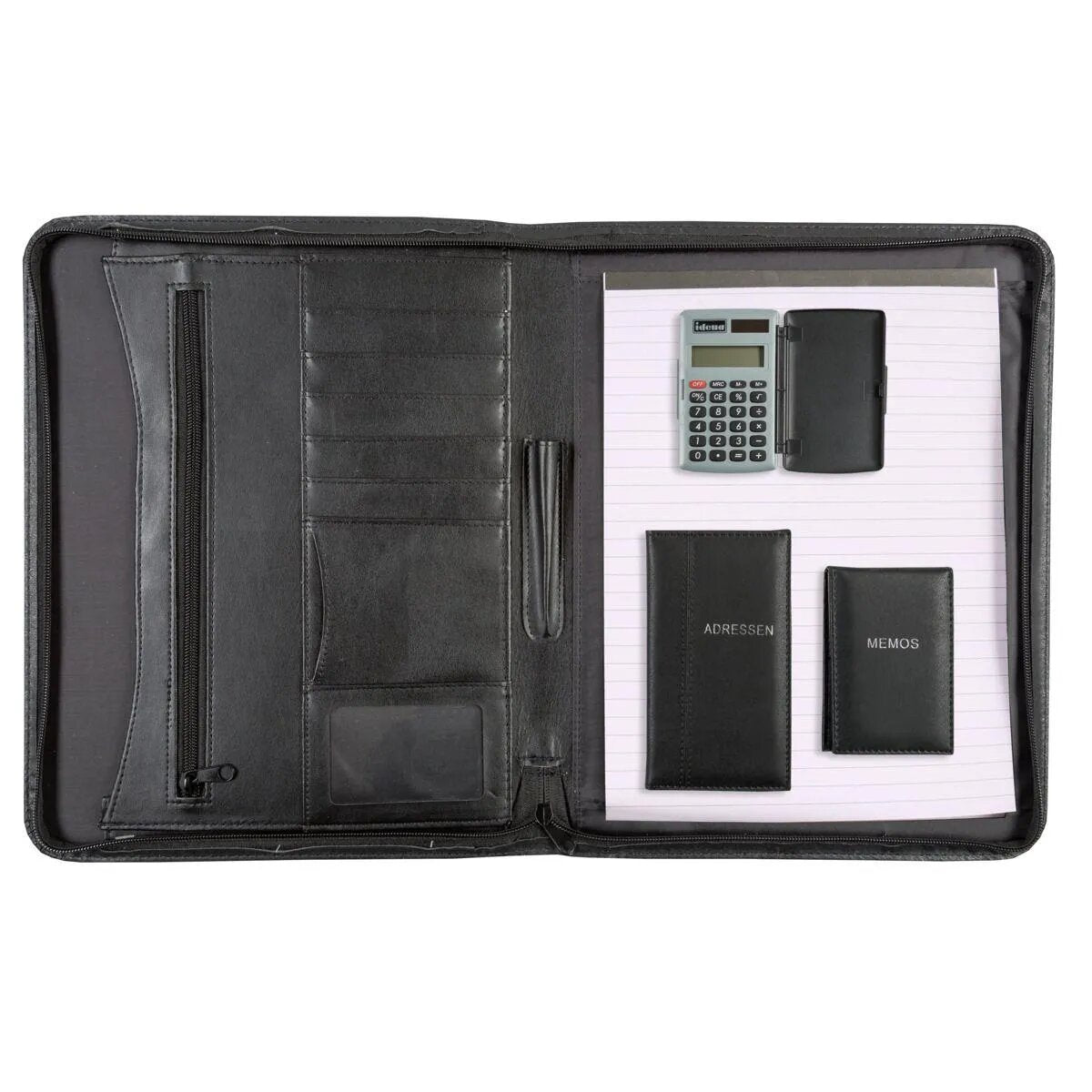 Idena Dokumentenmappe A4 mit Adressbuch, Taschenrechner, Notizbuch