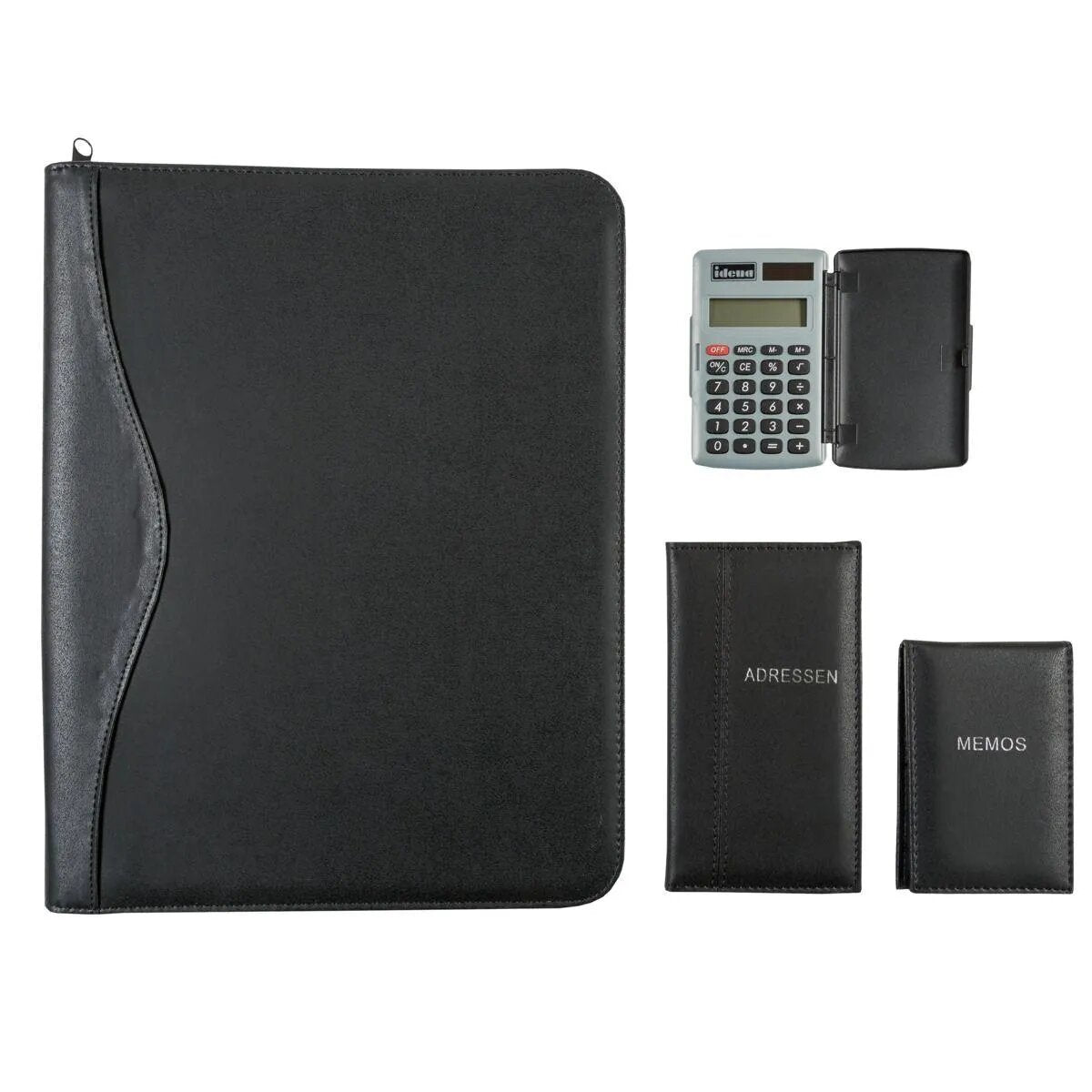 Idena Dokumentenmappe A4 mit Adressbuch, Taschenrechner, Notizbuch