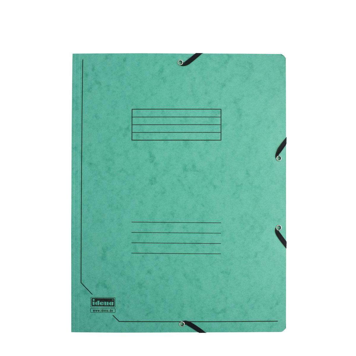 Idena Eckspann-Mappen, DIN A4, aus Karton, 3 Stück/3 Farben