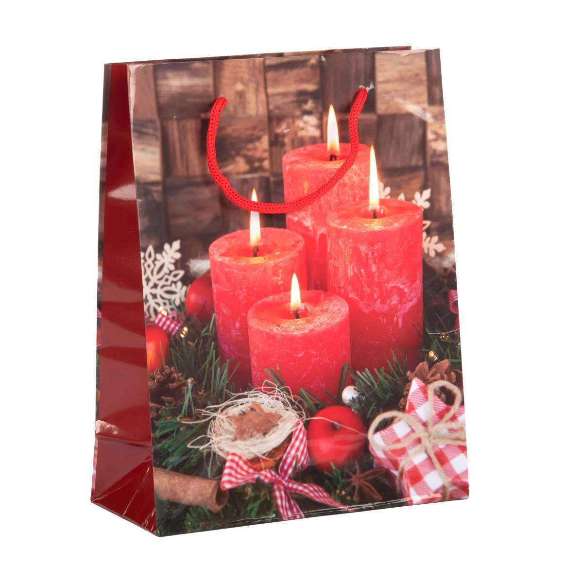 Idena Geschenktasche Weihnachten, 1 Stück, 5-fach sortiert