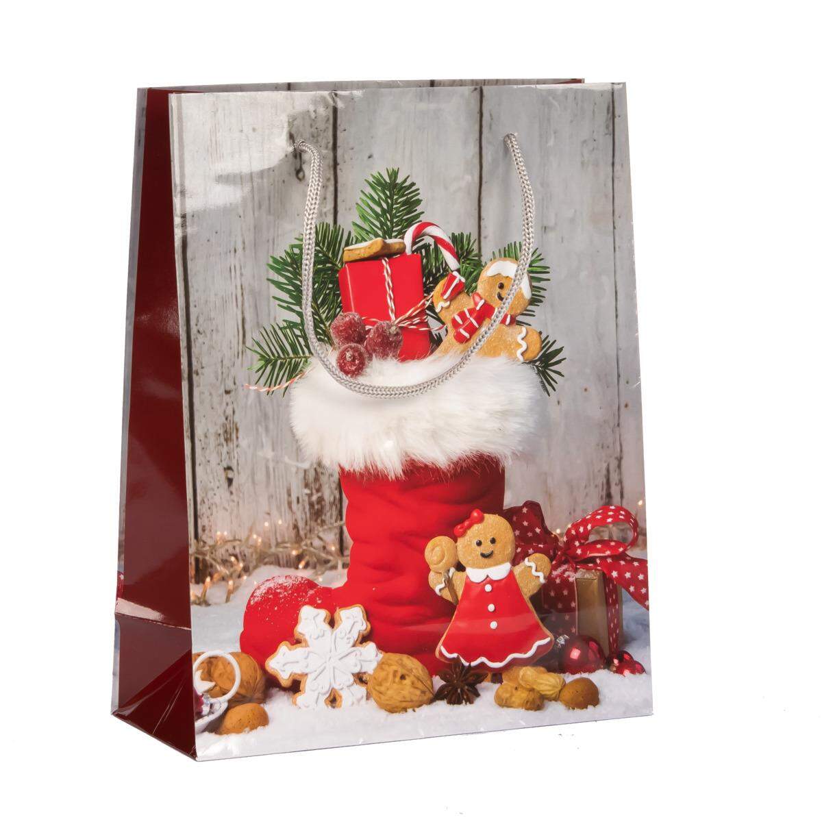 Idena Geschenktasche Weihnachten, 1 Stück, 5-fach sortiert