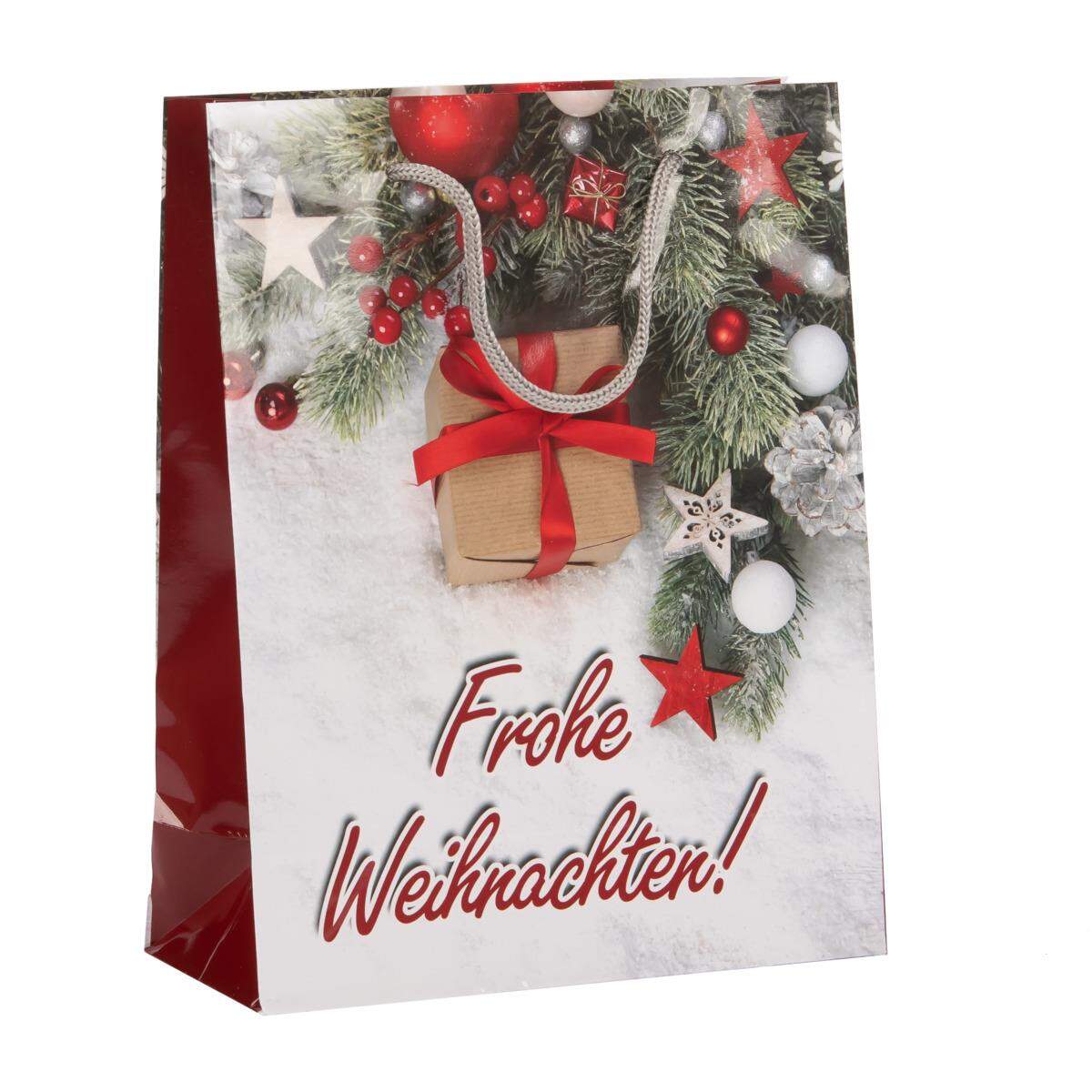 Idena Geschenktasche Weihnachten, 1 Stück, 5-fach sortiert